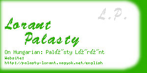 lorant palasty business card